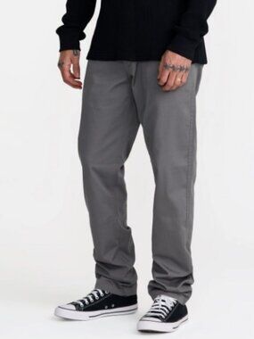 RVCA Men's Gray Straight Weekend Stretch Chino Pants Size 34